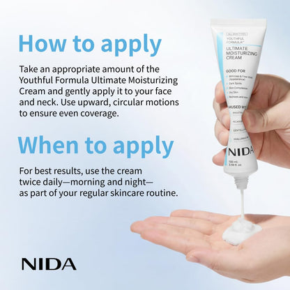NIDA Youthful Formula Ultimate Moisturizing Cream – Centella, Hyaluronic Acid, Niacinamide, Collagen