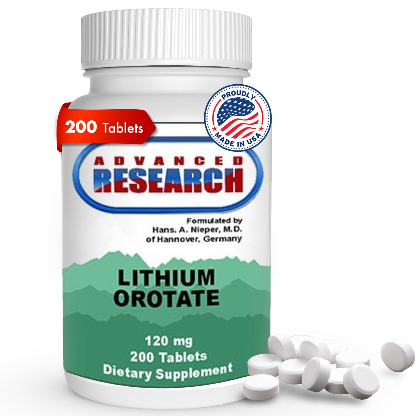 NCI Lithium Orotate 5mg – 200 Count | Lab Tested, Non-GMO, Gluten Free, Vegan Friendly