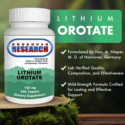 NCI Lithium Orotate 5mg – 200 Count | Lab Tested, Non-GMO, Gluten Free, Vegan Friendly
