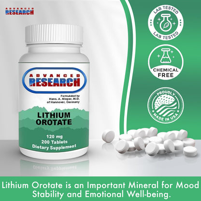 NCI Lithium Orotate 5mg – 200 Count | Lab Tested, Non-GMO, Gluten Free, Vegan Friendly