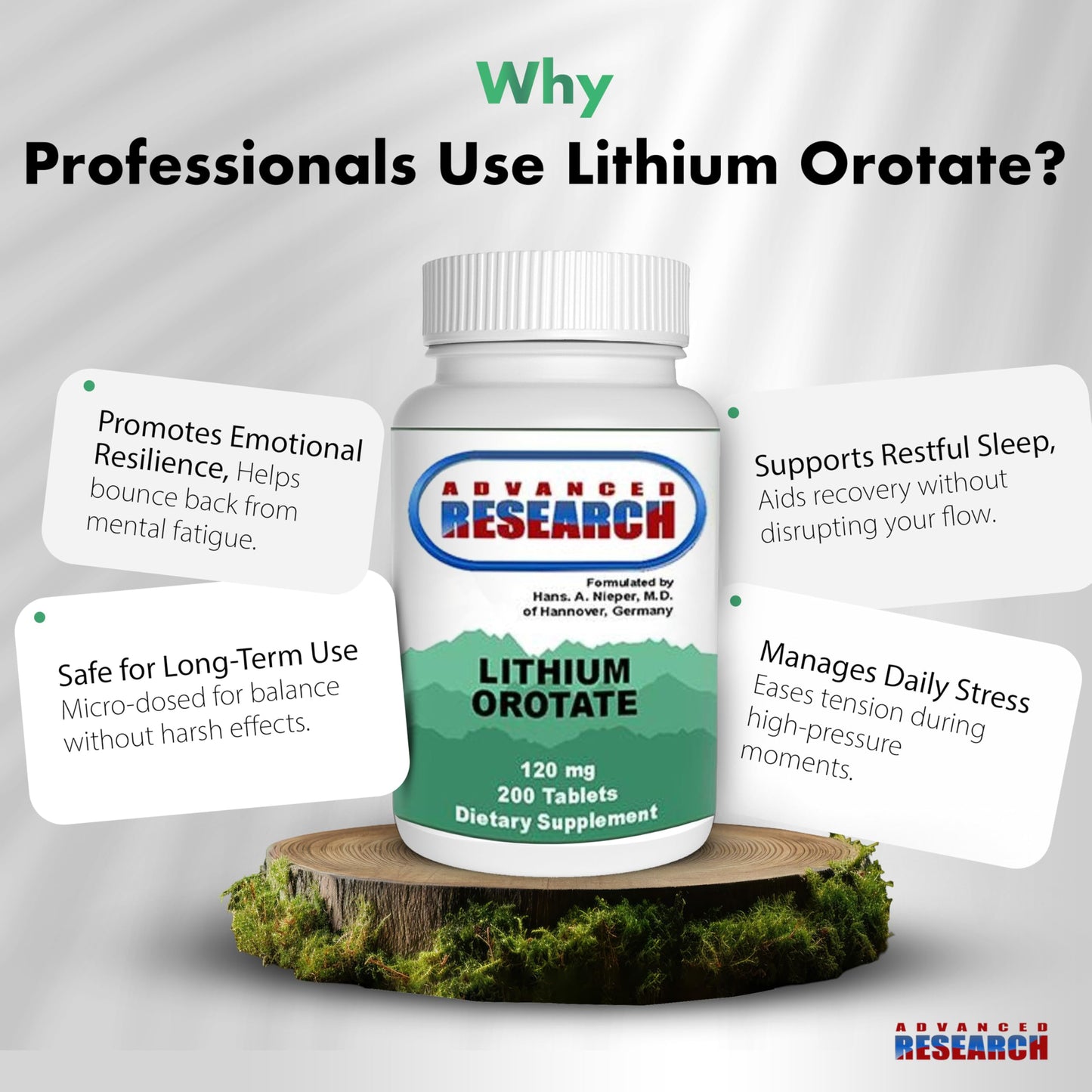 NCI Lithium Orotate 5mg – 200 Count | Lab Tested, Non-GMO, Gluten Free, Vegan Friendly