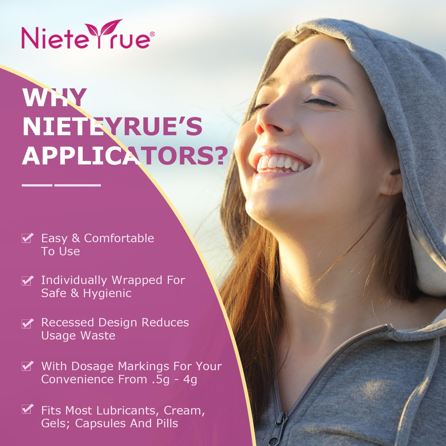 Nieteyrue Disposable Vaginal Applicators with Dosage Markings – 20 Pack