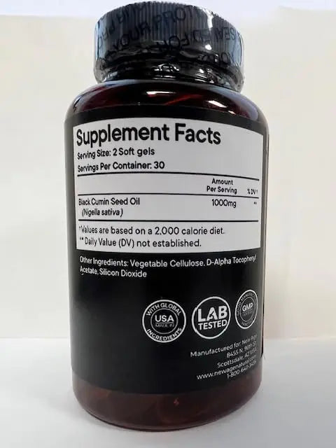 NEW AGE Black Seed Oil Softgel Capsules – Premium Cold-Pressed Nigella Sativa (Non-GMO, Vegetarian, 3 × 90) BritishVita | Premium UK Vitamins & Wellness Supplements