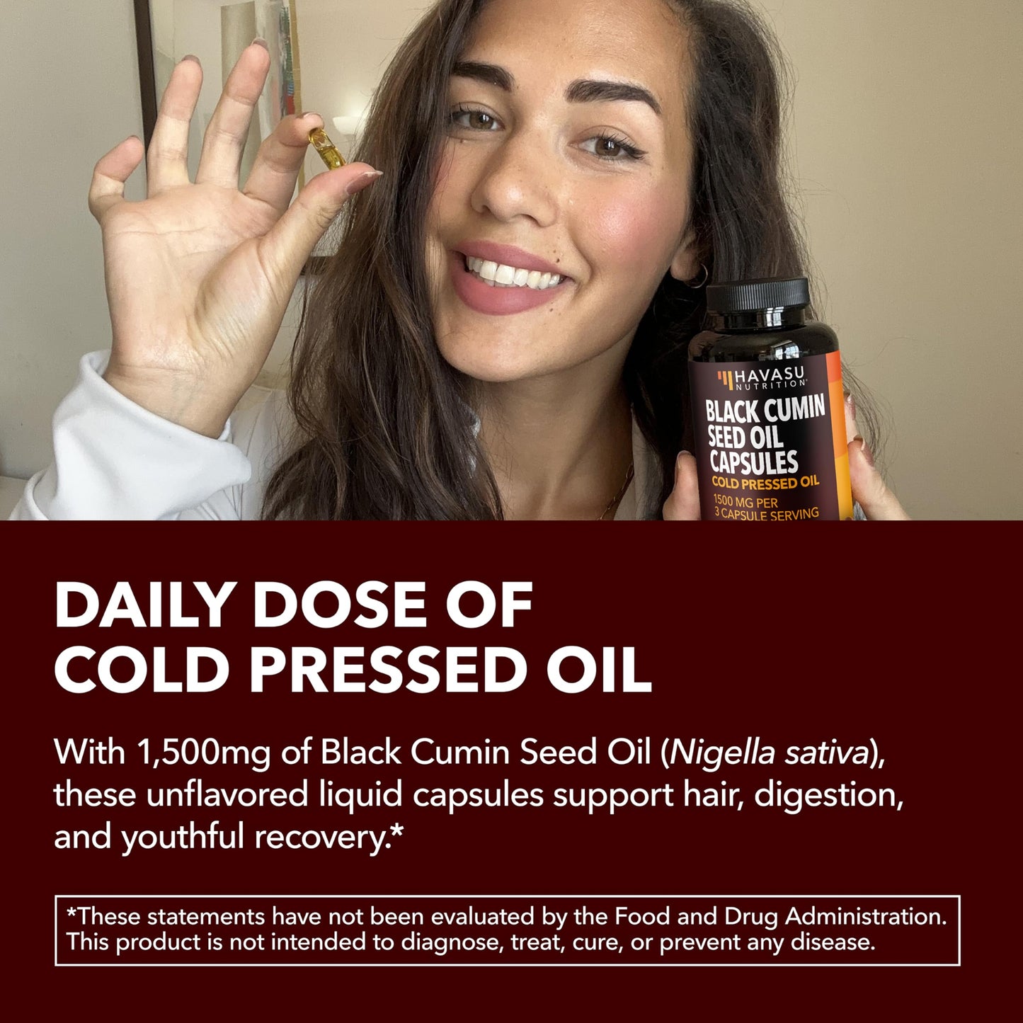Cold Pressed Black Seed Oil Capsules 1500mg | Immune Support, Digestive Health & Hair & Skin - Nigella Sativa