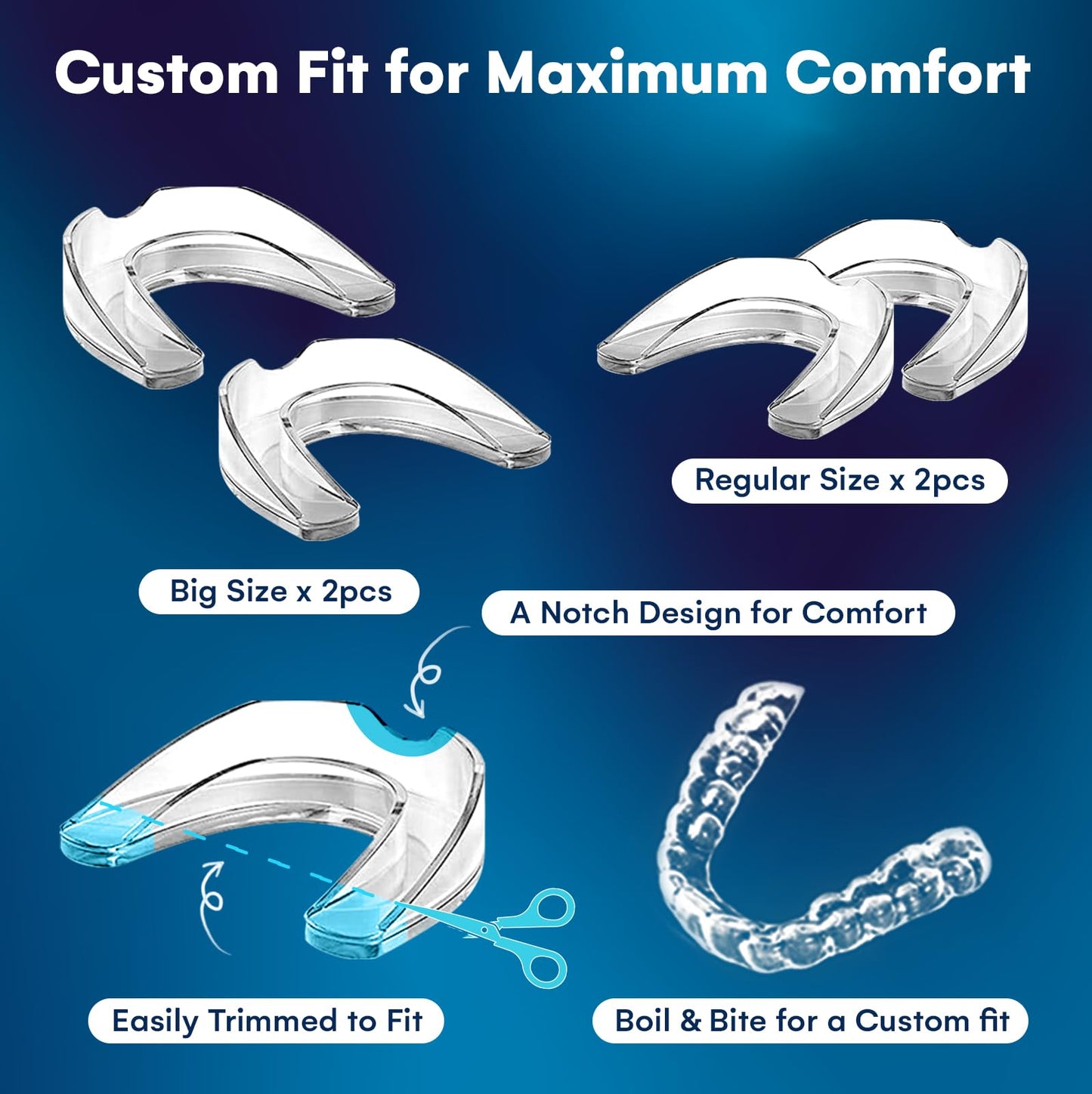 Mouth Guard for Teeth Grinding at Night – Custom Moldable Bruxism Guard + 12 Tablets