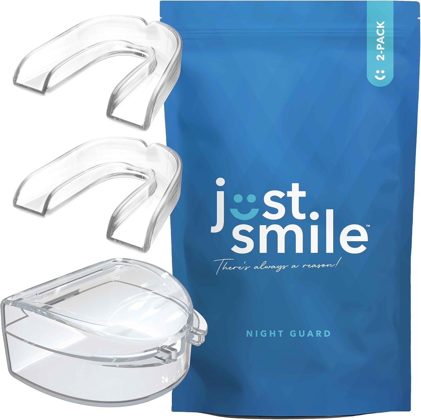 Night Guard for Teeth Grinding - Moldable Mouth Guard for Sleep (Clear, 2 Pack)