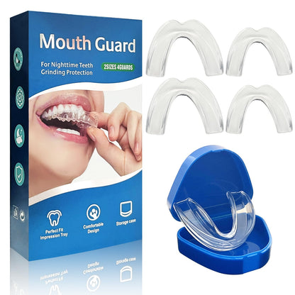 Night Guard for Teeth Grinding – BPA-Free Mouth Guard (4 Pack, 2 Sizes)