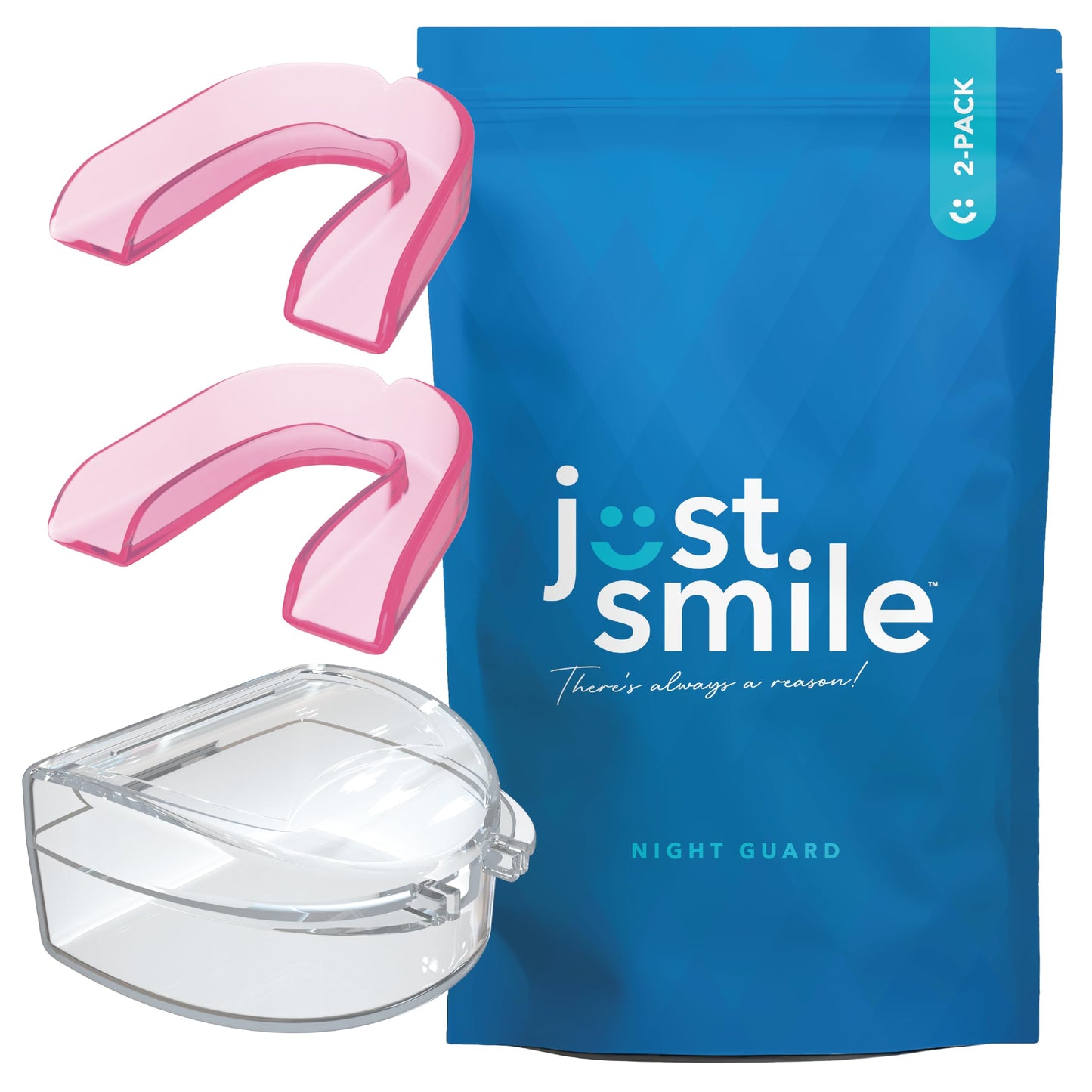 Night Guard for Teeth Grinding at Night – Moldable Dental Mouth Guard for Sleeping (Pink) 2 Pack