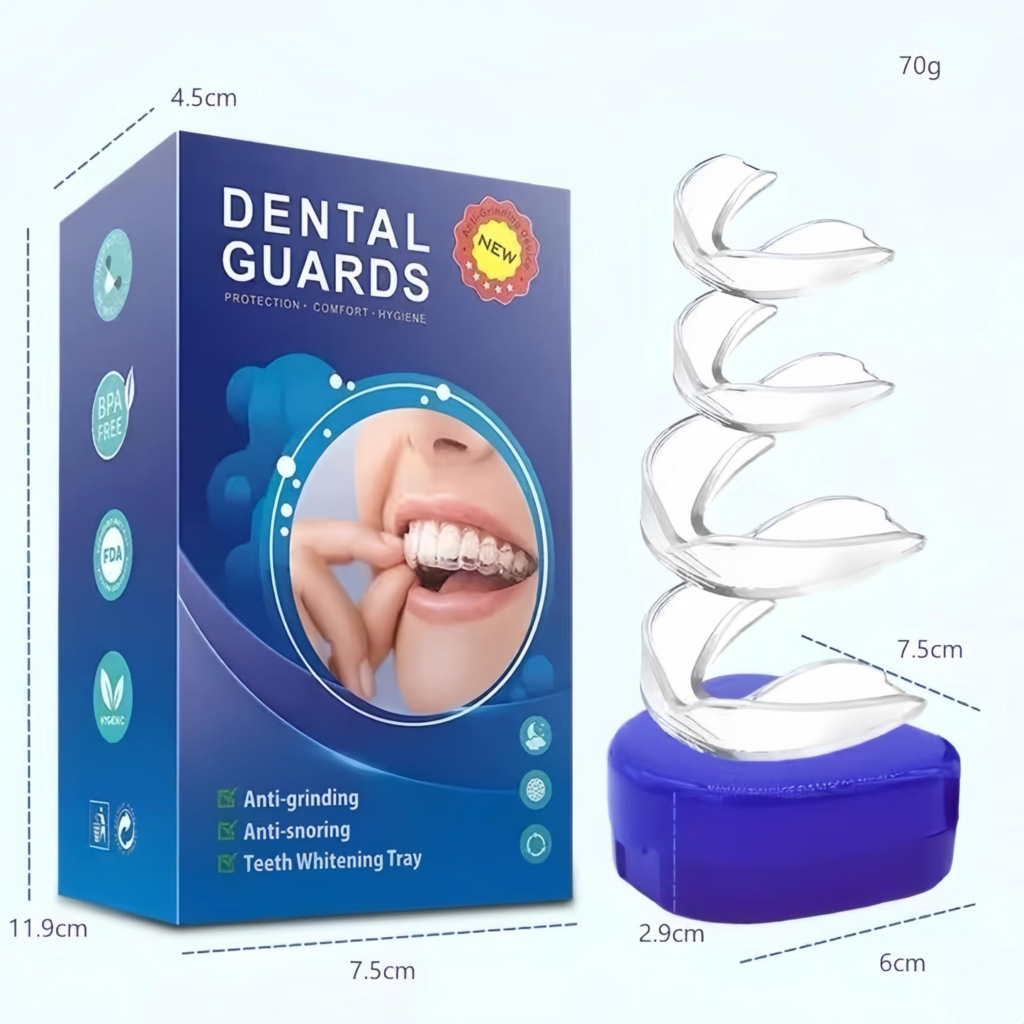 4 Pack Night Guards for Teeth Grinding - Sleep Mouth Guard for Teeth Clenching