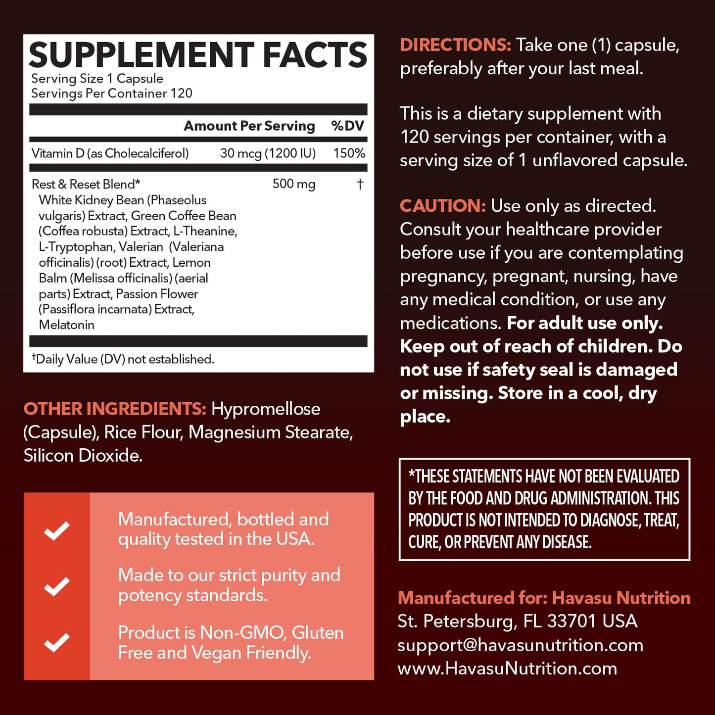 Night Time Fat Burner Metabolism Booster — Appetite Suppressant, 120 Pills
