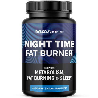 Night Time Fat Burner with Melatonin – Sleep Aid & Appetite Suppressant (60ct)