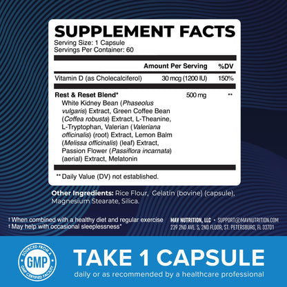Night Time Fat Burner with Melatonin – Sleep Aid & Appetite Suppressant (60ct)