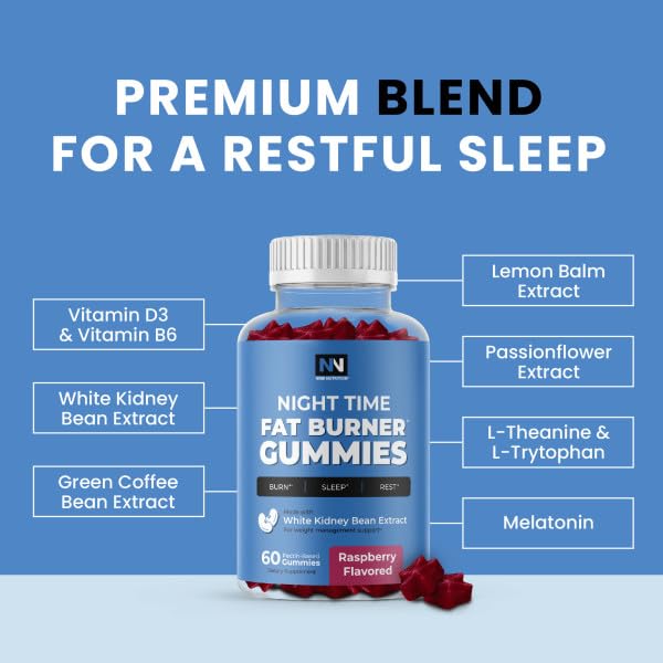 Night Time Fat Burner Gummies - Sleep Support & Metabolism Boost | 60ct