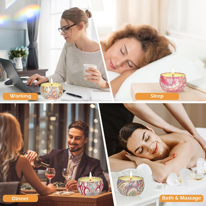 9 Pack 22.5oz Scented Candles Gift Set for Women | 140-160h Soy Wax Aromatherapy
