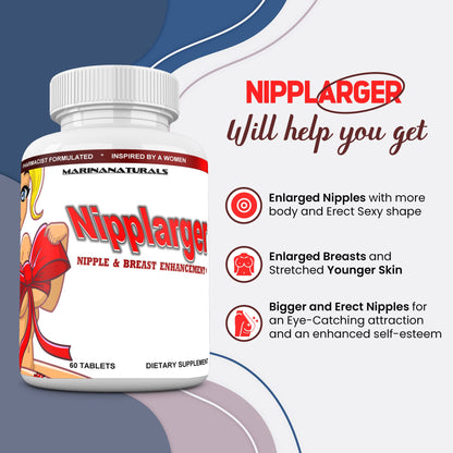 MARINANATURALS Nipplarger Nipple Enlargement & Breast Enlargement - 60 Tablets, Skin Tightening