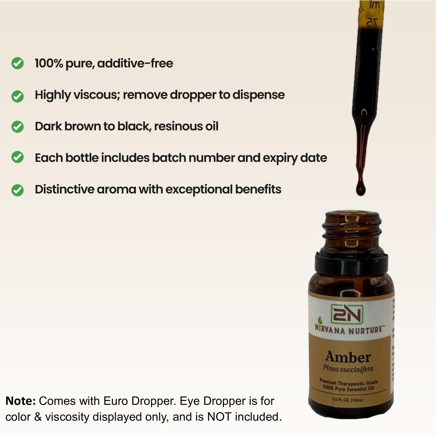 Nirvana Nurture Amber Essential Oil – 100% Pure, Premium Therapeutic Grade, Undiluted