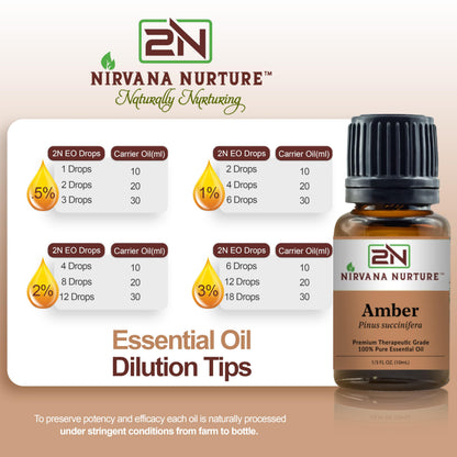 Nirvana Nurture Amber Essential Oil – 100% Pure, Premium Therapeutic Grade, Undiluted