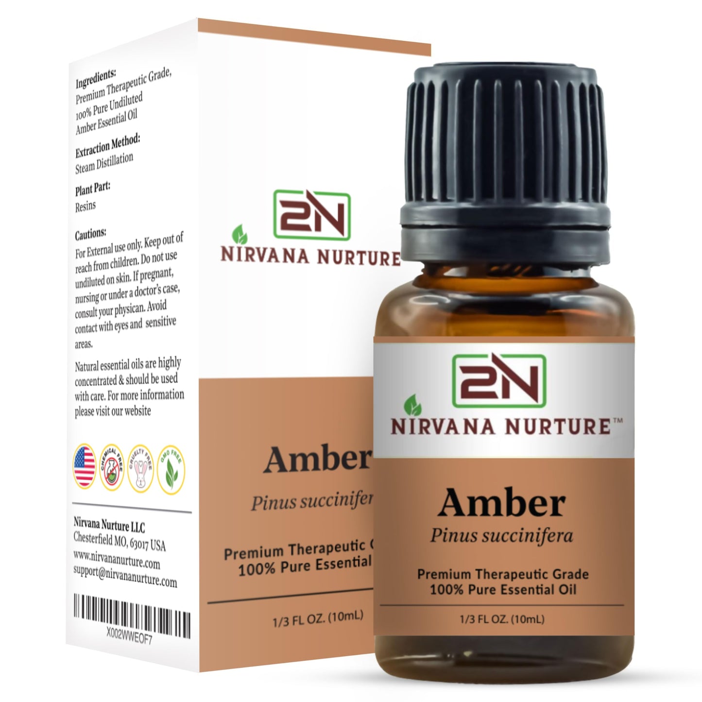 Nirvana Nurture Amber Essential Oil – 100% Pure, Premium Therapeutic Grade, Undiluted