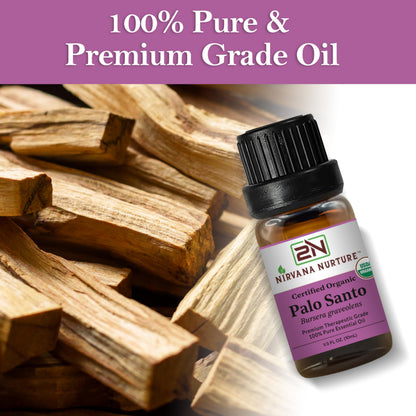 Nirvana Nurture Palo Santo Essential Oil – 100% Pure, USDA Certified Organic