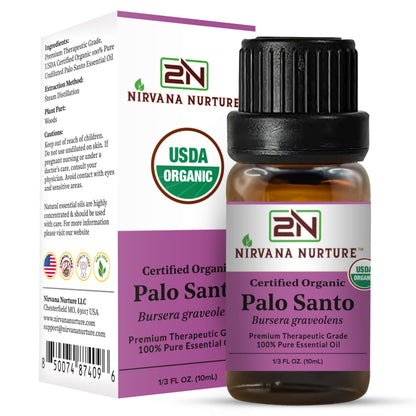 Nirvana Nurture Palo Santo Essential Oil – 100% Pure, USDA Certified Organic