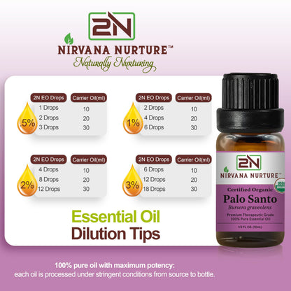 Nirvana Nurture Palo Santo Essential Oil – 100% Pure, USDA Certified Organic