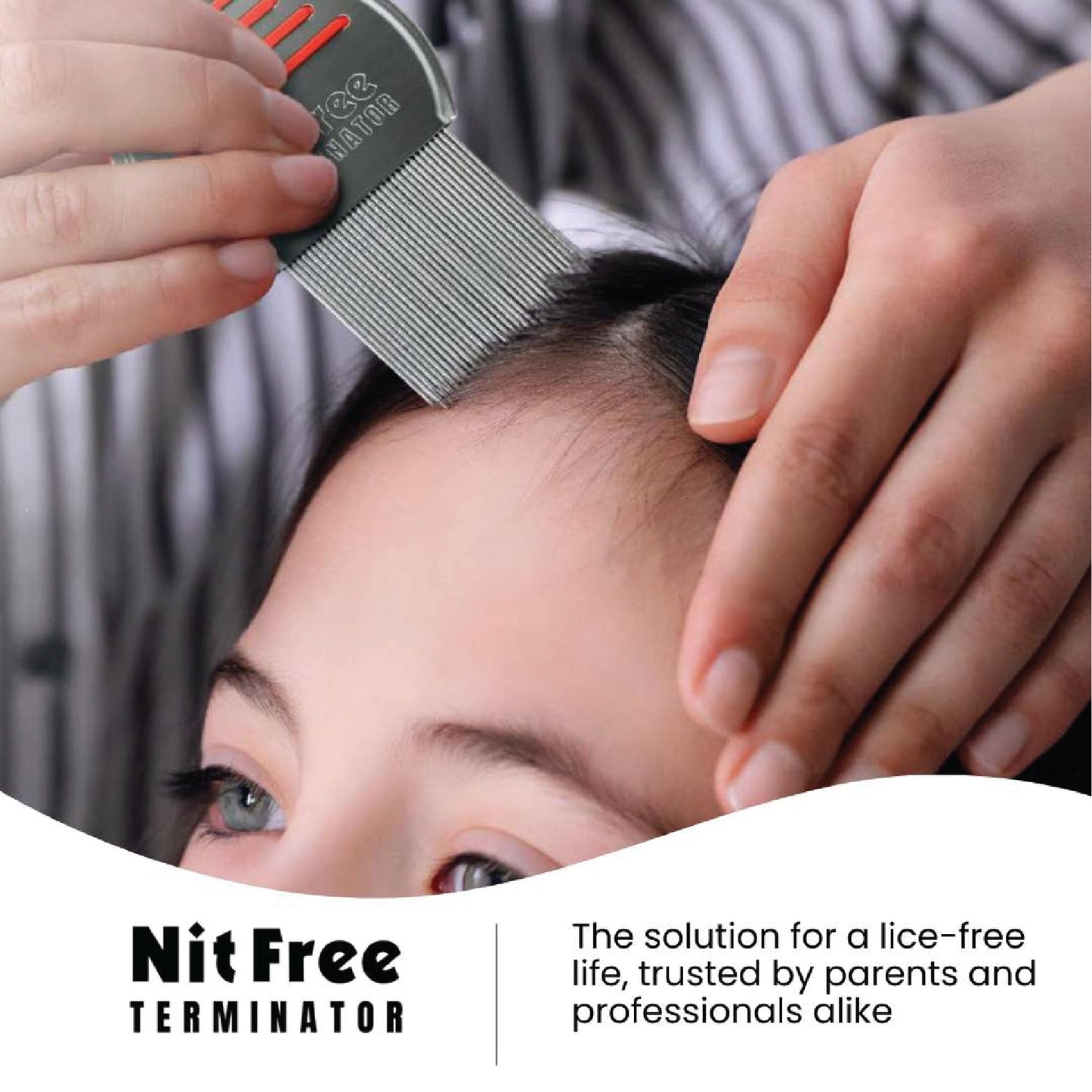 Nit Free Terminator Lice Comb - Professional Stainless Steel Lice Treatment Comb (Color May Vary) Pack of 1