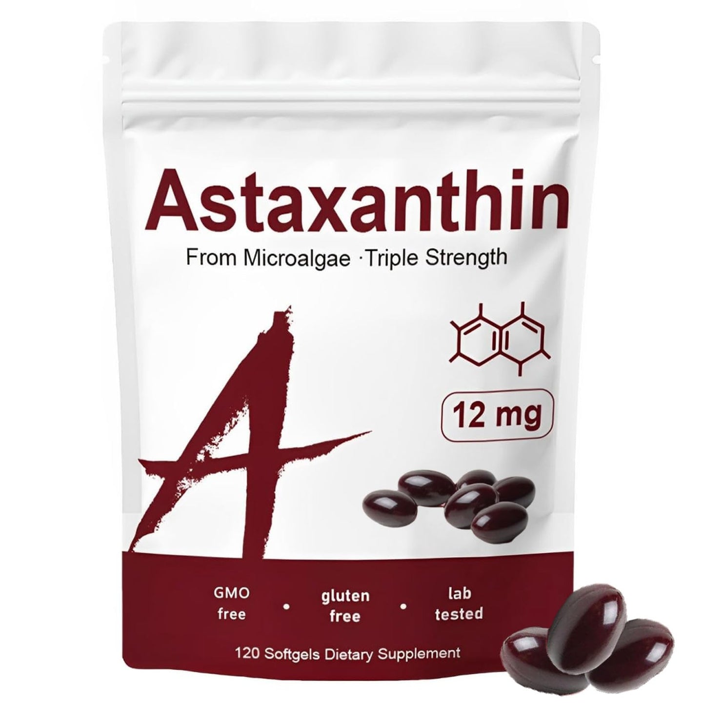Nitidissima Astaxanthin 12mg – Organic Antioxidant for Skin, Eyes, Joints | 120 Softgels