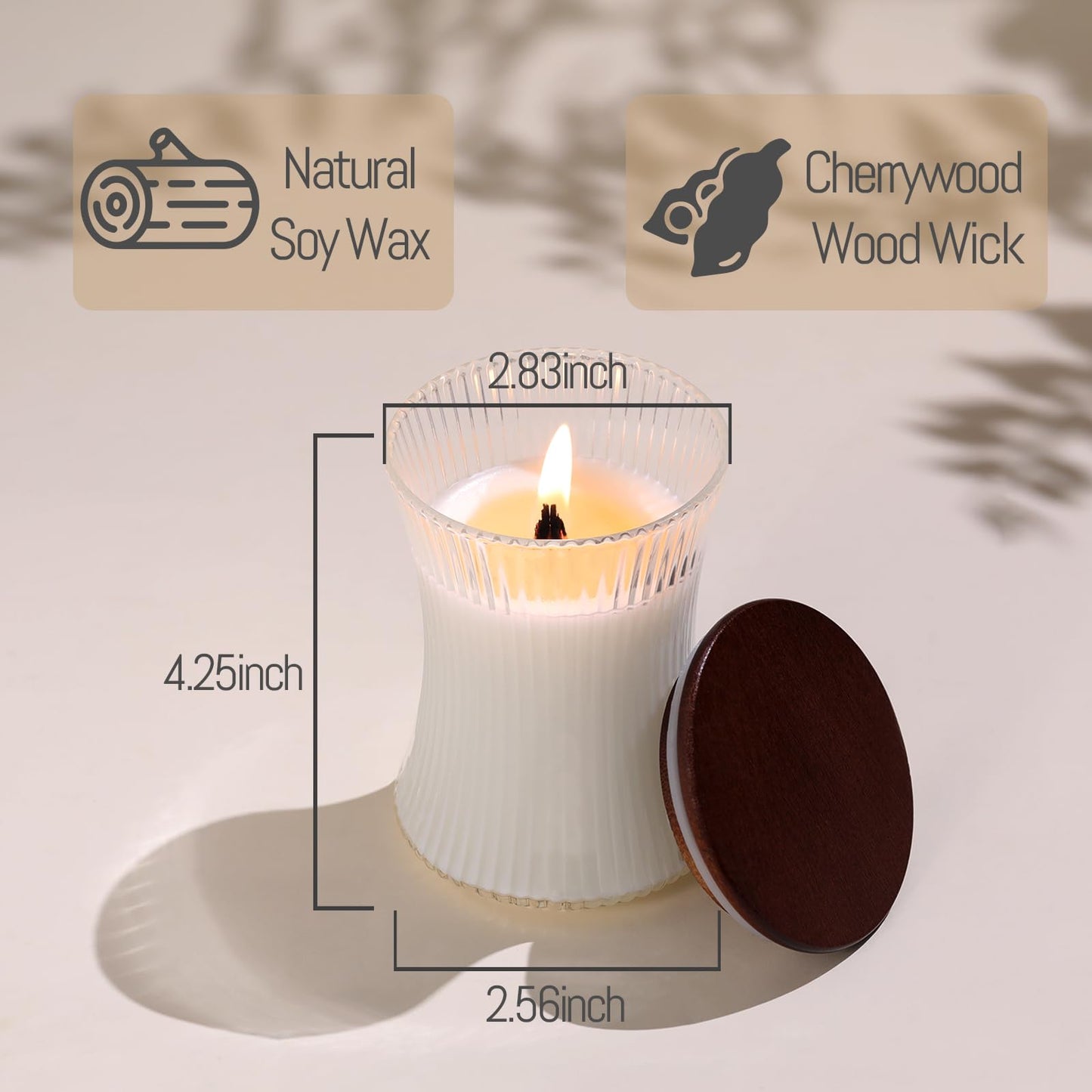 NITIME 2-Pack Gardenia & Ylang-Ylang Scented Candles — Natural Soy, 7.05oz Each | Home Decor & Housewarming