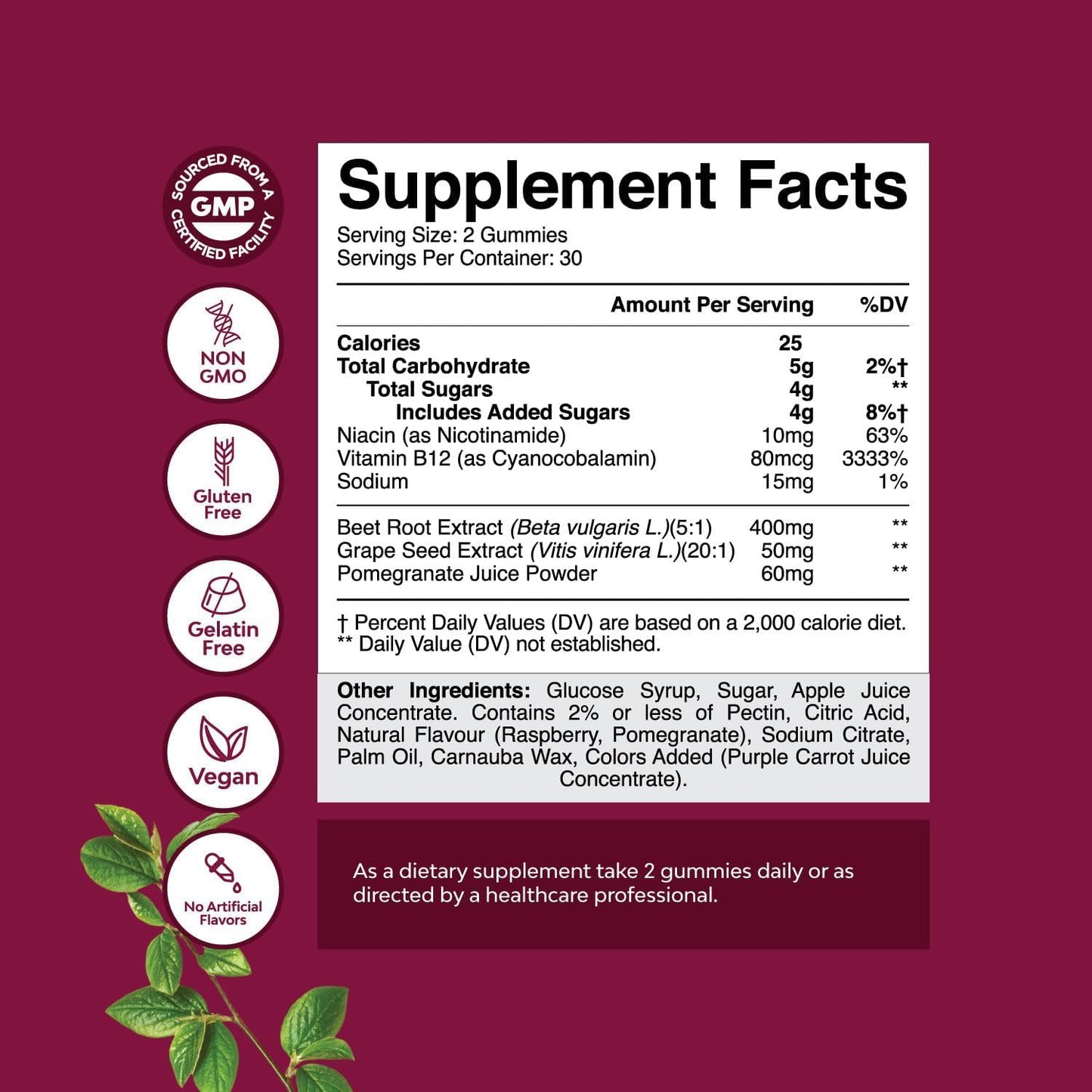 Flow Boosting Beet Root Gummies – Nitric Oxide & Heart Health Support (Vegan, Non-GMO)