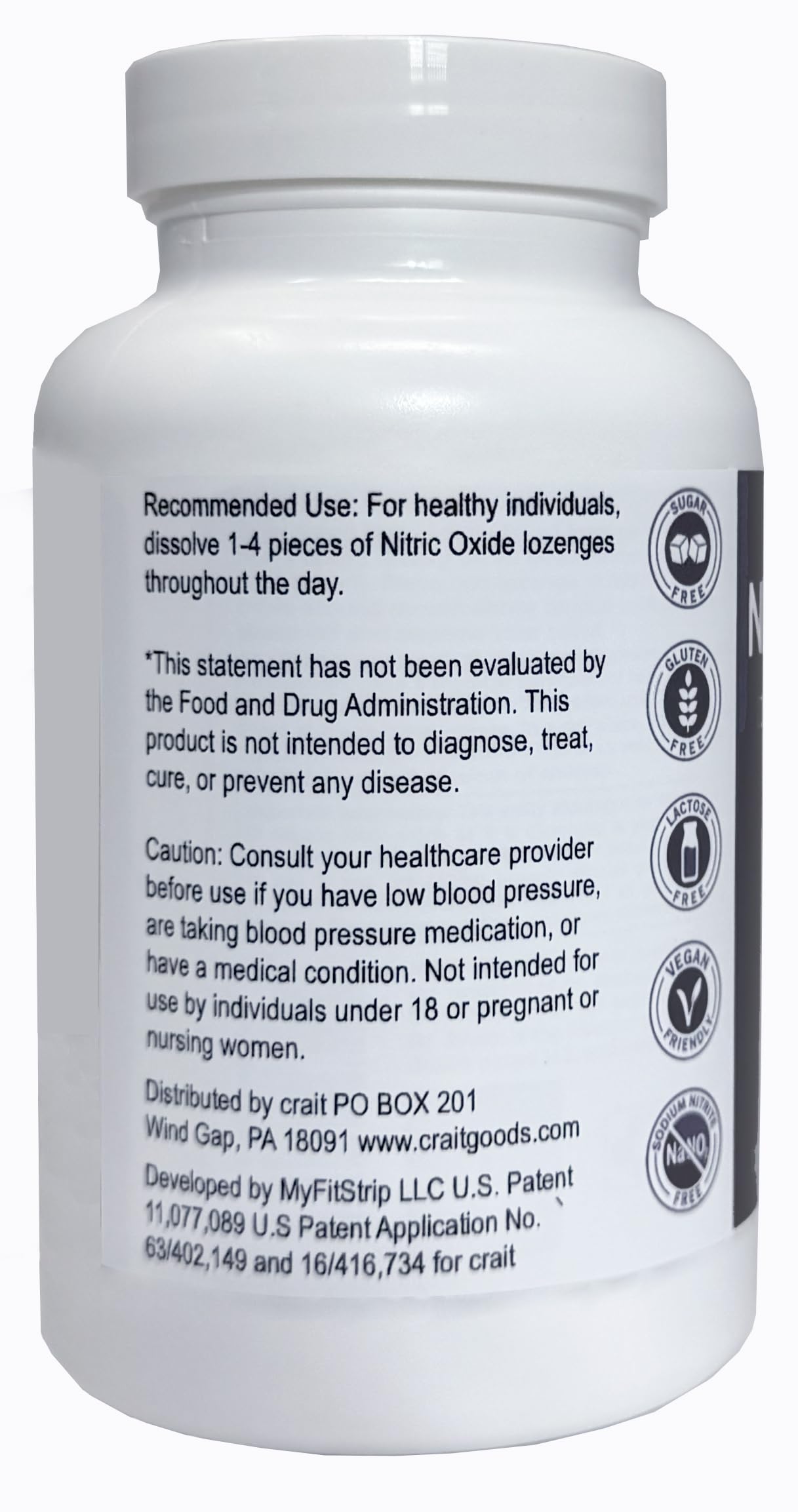 Nitric Oxide Lozenges 120 Count – Supports Blood Pressure, Circulation & Vascular Health