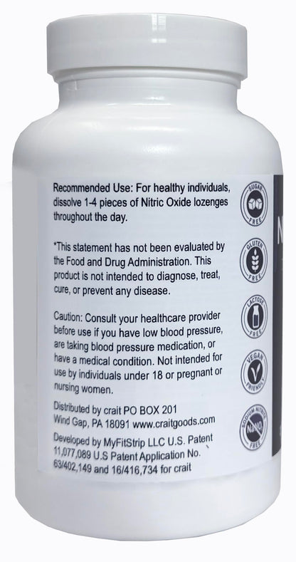Nitric Oxide Lozenges 120 Count – Supports Blood Pressure, Circulation & Vascular Health