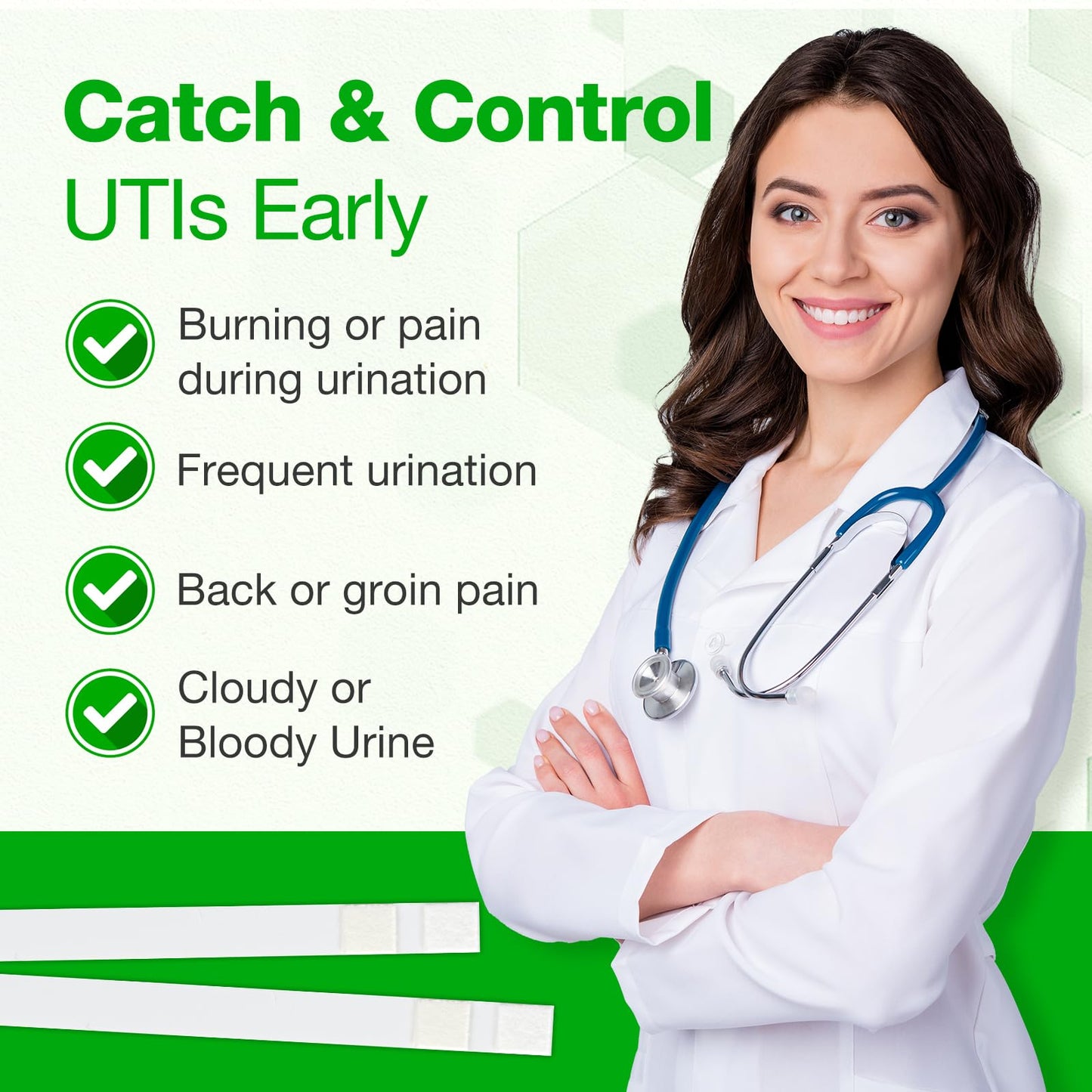 Easy@Home UTI Test Strips – 25 Tests | Instant Urine Test Kit for UTI Infections (UTI-25P)