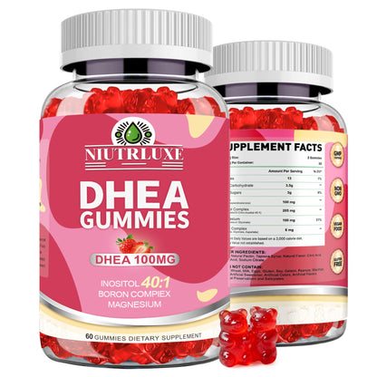 NIUTRLUXE DHEA Gummies 100mg for Women – Pro-Aging, Ovarian & Sleep Support (60 Count)