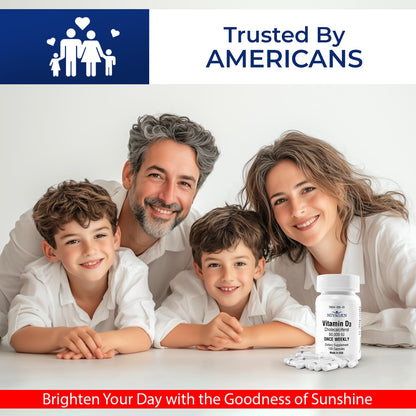 Nivagen Vitamin D3 50,000 IU Weekly Dose – 100 Capsules | Made in USA