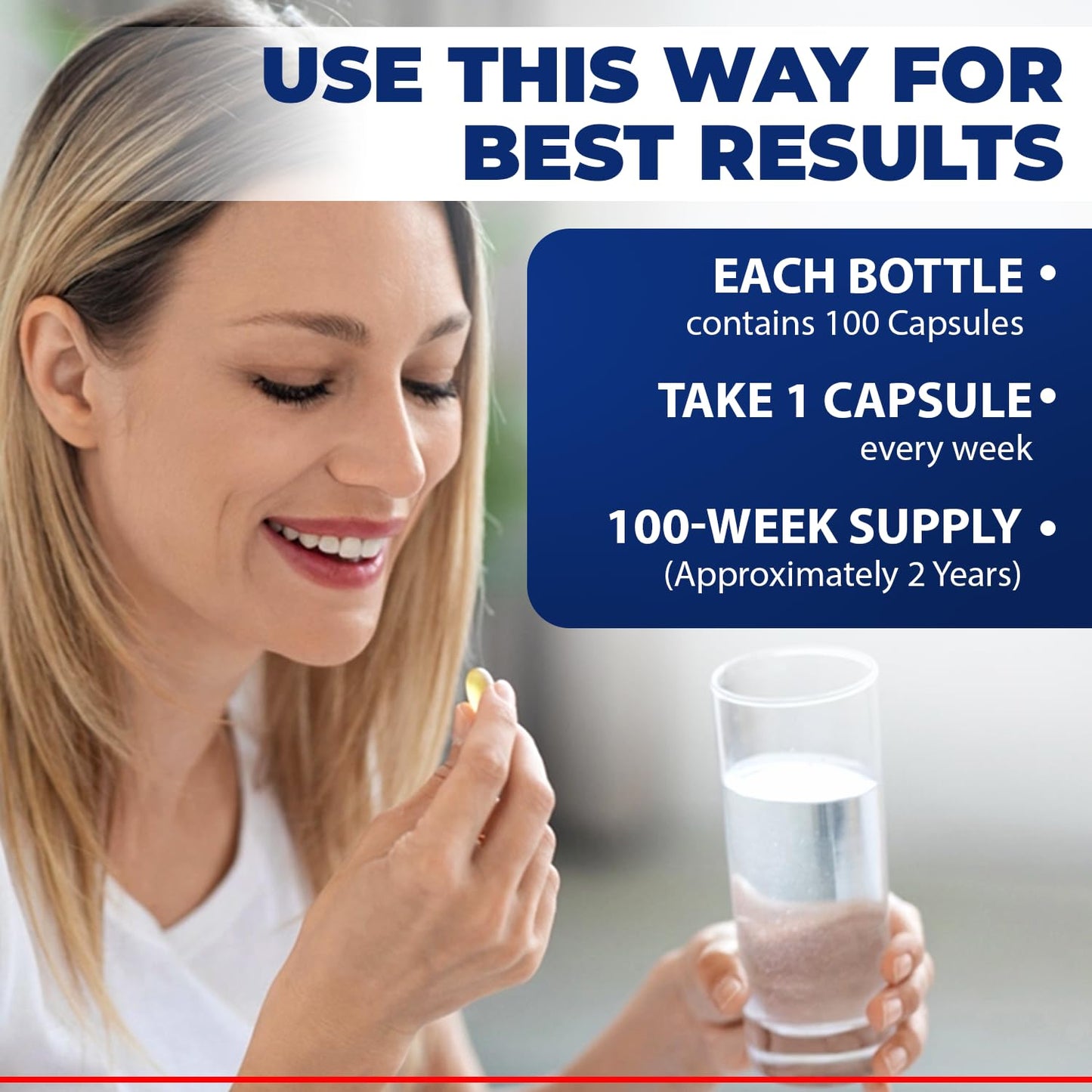 Nivagen Vitamin D3 50,000 IU Weekly Dose – 100 Capsules | Made in USA