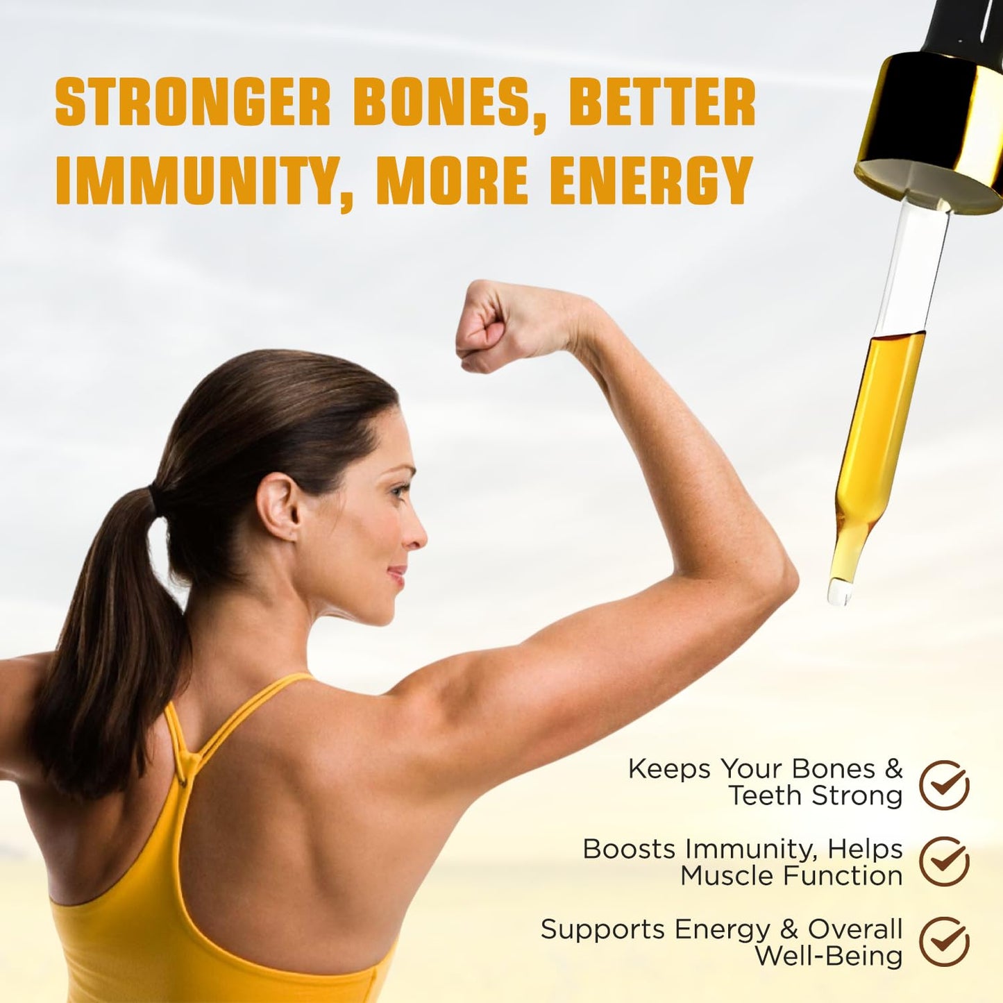 Nivagen Vitamin D2 Liquid Drops – 8,000 IU, 60ml, 1,200 Servings | Made in USA