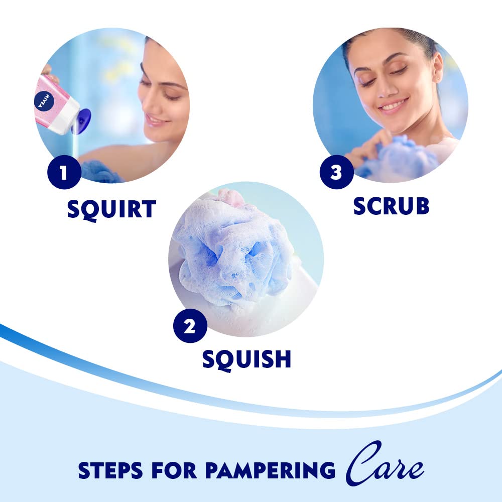 NIVEA Bath Shower Water Lily Oil – 250 ml Moisturizing Skin Cleanser with Oil Pearls & Water Lily Fragrance