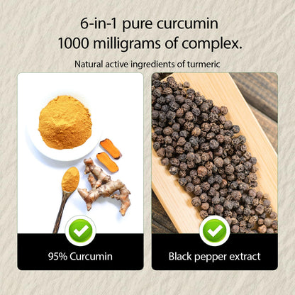 NIVELLE Turmeric Curcumin 1000mg | 95% Curcuminoids with Propolis, Ginger, MCT Oil, Vitamin C | 120 Capsules
