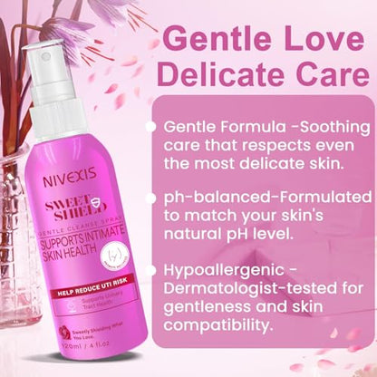 Nivexis Feminine Intimate Skin Spray – pH-Balanced, Hypoallergenic Vaginal Hygiene (4 fl oz)