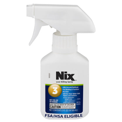 Nix Lice & Bed Bug Spray for Home Use — Odor-Free, Non-Staining (5 Fl Oz)