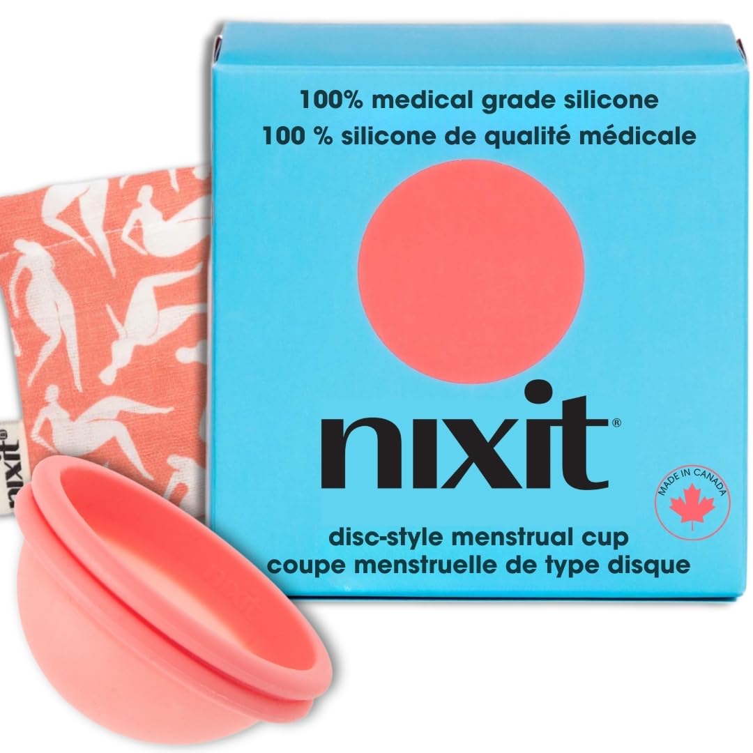 nixit Menstrual Disc | Ultra-Soft Medical-Grade Silicone | Reusable | Holds 2X Period Cup or 6 Tampons | 12-Hour Protection | Light & Heavy Flow | Menstrual Cup, Pad & Tampon Alternative