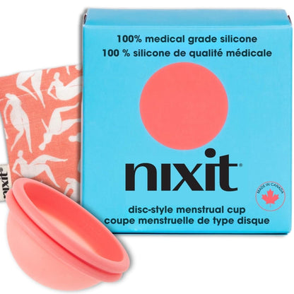 nixit Menstrual Disc | Ultra-Soft Medical-Grade Silicone | Reusable | Holds 2X Period Cup or 6 Tampons | 12-Hour Protection | Light & Heavy Flow | Menstrual Cup, Pad & Tampon Alternative