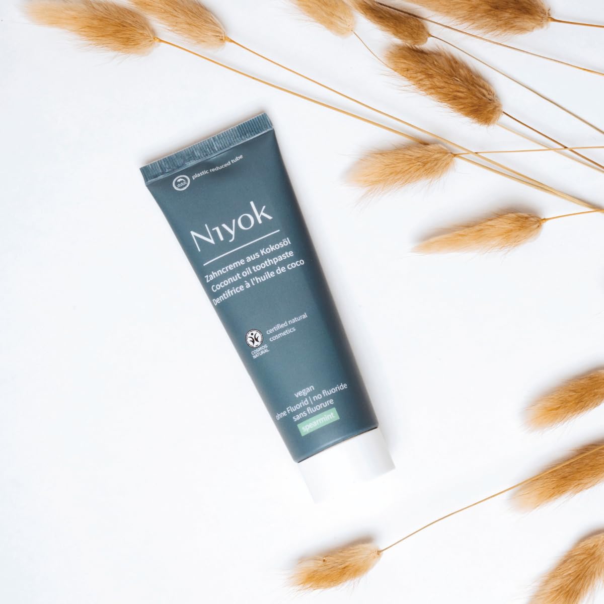 Niyok Fluoride-Free Coconut Oil Toothpaste – Peppermint Lemon & Spearmint 75 ml (4-Pack)