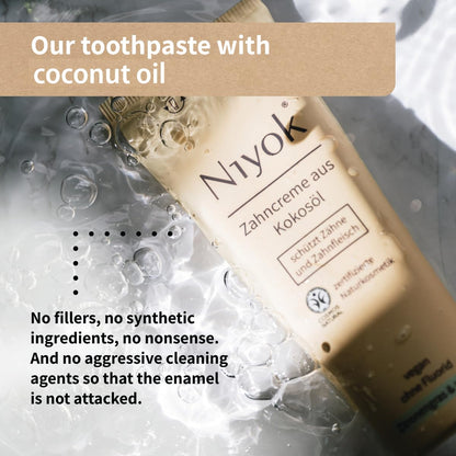Niyok Fluoride-Free Coconut Oil Toothpaste – Peppermint Lemon & Spearmint 75 ml (4-Pack)
