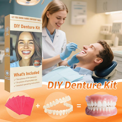 Denture Do it Yourself Full Set of Top and Bottom Fake Teeth to Create Your Perfect Smile at Home-NK03