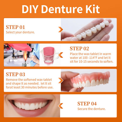 Denture Do it Yourself Full Set of Top and Bottom Fake Teeth to Create Your Perfect Smile at Home-NK03