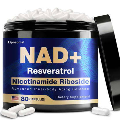 NLMUBR LUCKSIT NAD Supplement – NAD Nicotinamide Riboside 900mg, Liposomal NAD, Resveratrol & Quercetin for Energy, Anti-Aging, Brain & Muscle