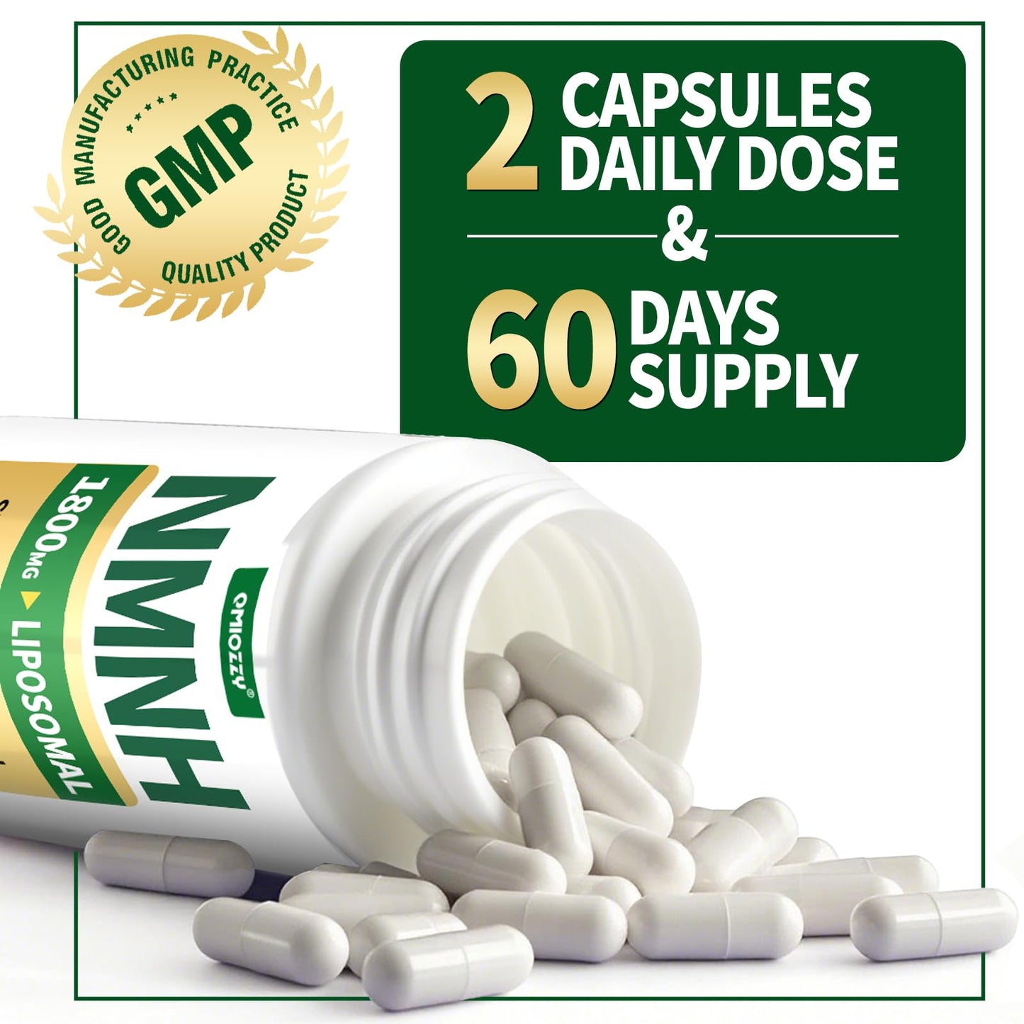 NMNH 1000mg NAD+ Support | Liposomal Resveratrol & NR | Vegan