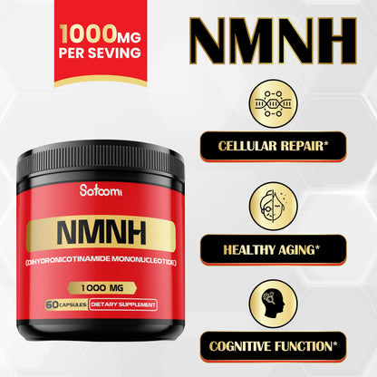 NMNH (Dihydronicotinamide Mononucleotide) – NMN Supplement Alternative – 1000mg per Serving NAD Support – 60 Capsules (30 Days)