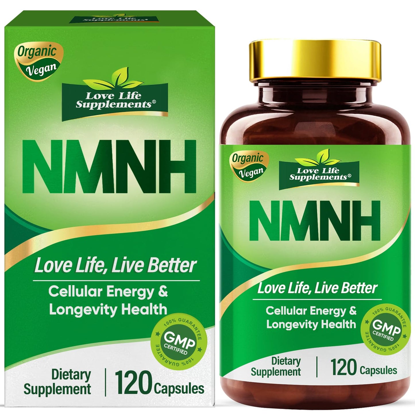 NMNH NMN Supplement Alternative - 1000mg per Serving | NAD+ Boost, Energy & Anti-Aging | 120 Capsules